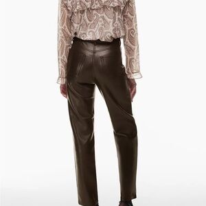 Aritzia Wilfred Vegan Leather Straight Leg Pants – Dark Brown – Women’s 16 – EUC